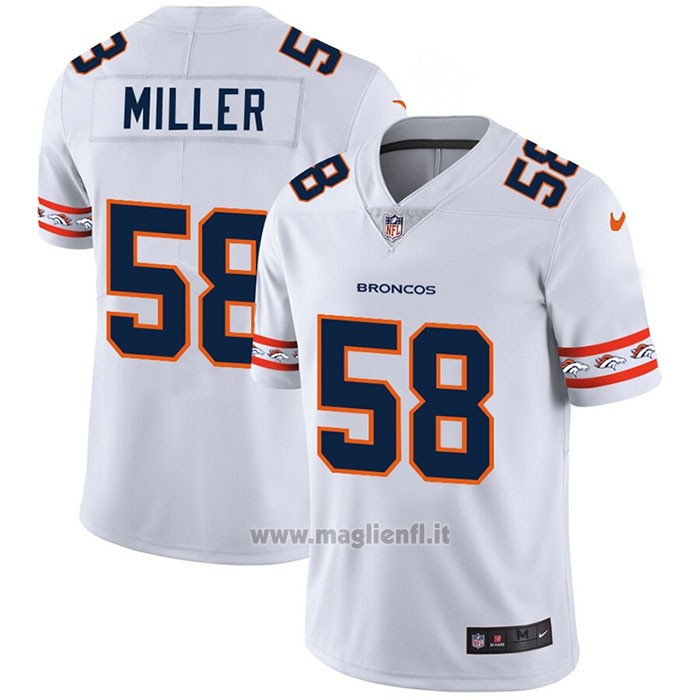 Maglia NFL Limited Denver Broncos Miller Team Logo Fashion Bianco